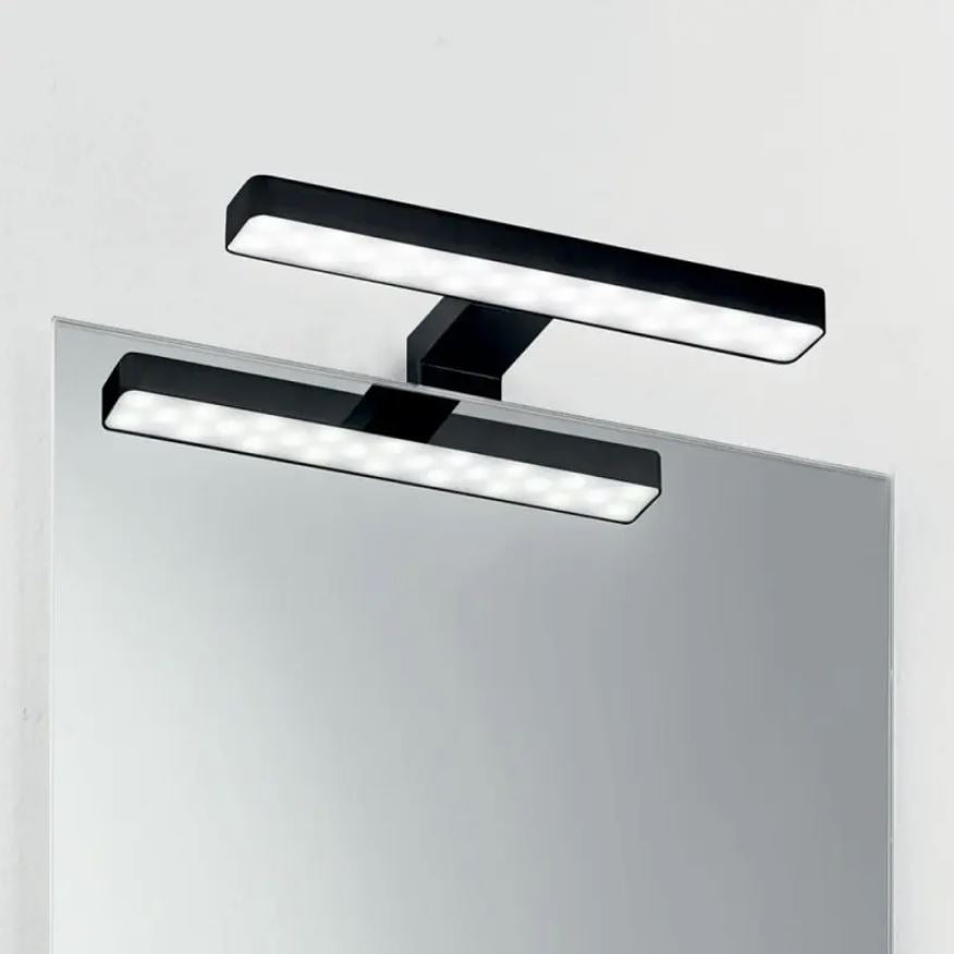 Applique da bagno led integrato con struttura in termoplastica e diffusore in acrilico con fissaggio su cornice o su specchio 5.2W 440lm 4000°k collezione FORD Applique da bagno led integrato con struttura in termoplastica e diffusore in acrilico con fissaggio su cornice o su specchio 5.2W 440lm 4000°k collezione FORD